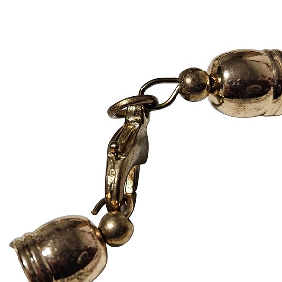 Handcrafted Seed Beaded Multi Strand Bib Necklace Gold Black White Beads Women - Picture 3 of 7